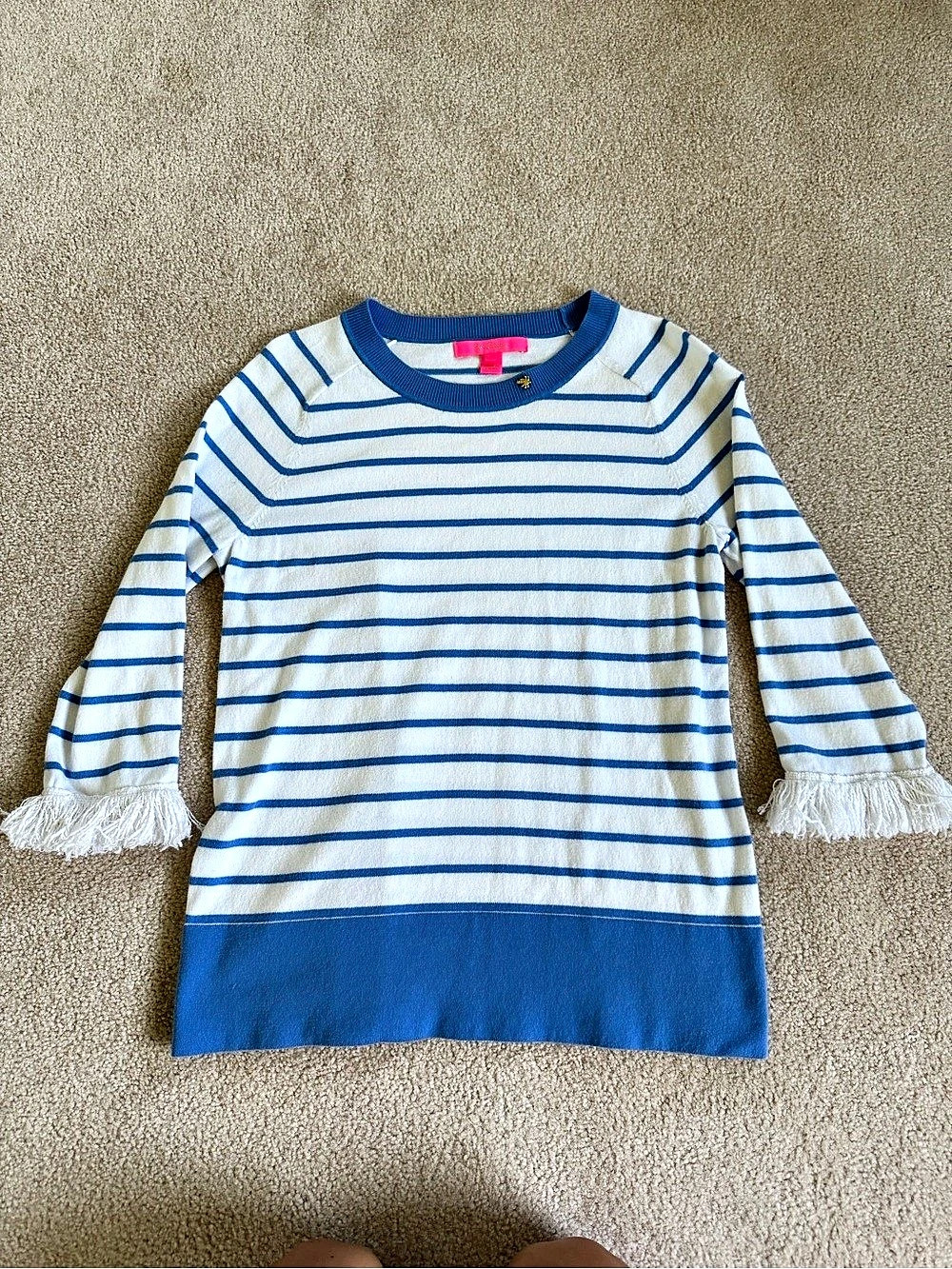Lilly Pulitzer Dasha Sweater Dasha Striped Sweater Blue & White Small